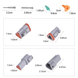 E-TING 5 Kit 3 Pin Way DT04-3P DT06-3S Waterproof Connector 13 Amps Continuous 14-22 AWG DT Series Connector for Automotive Applications
