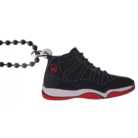 Good Wood NYC Retro Bred 11's Sneaker Necklace Black/White/Re
