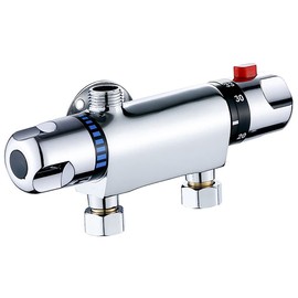 Thermostatic Bathtub Shower Faucet, puseky Chrome Wall Mounted Shower Faucet Rod Chrome Brass Diverter Valve Anti-scald Faucet Bathroom Accessories Intelligent Constant Temperature