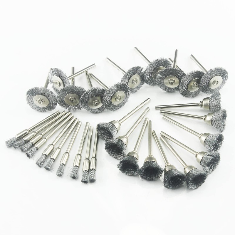 𝐉𝐔𝐍𝐋𝐈𝐗𝐍 30 Pcs Wire Brush Wheel, 1/8 Inch Shank Coarse