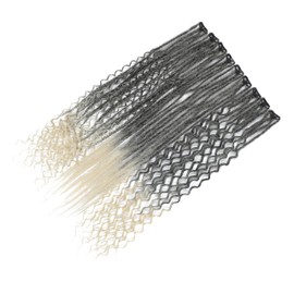 Aguacor 24inches 9PCS Clip in Dreadlock Extension Sets,36 Strands 3 Styles in 1 Mixed Straight Wavy Boho Thin Soft Clip in Dreads Extension Sets for Women (1B/613,9 Clips)