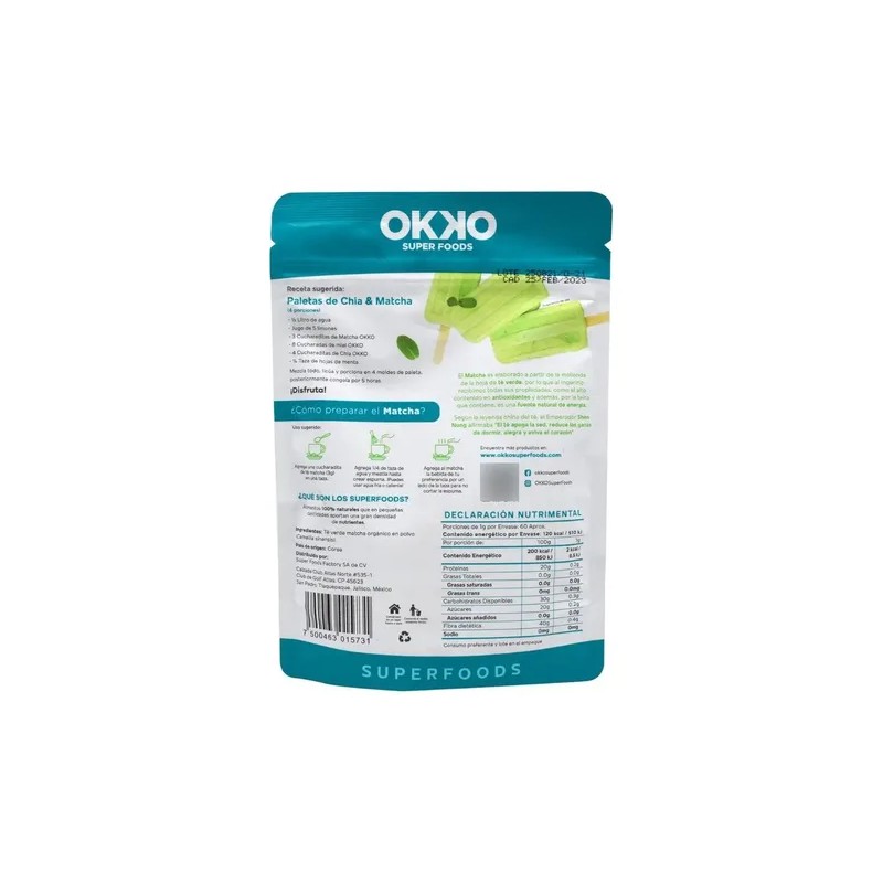 Matcha Orgánica 60 Gr Okko