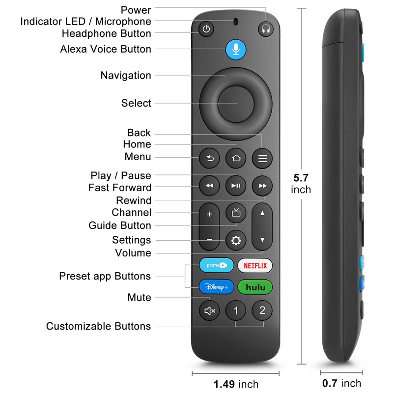 for Fire-Stick-Remote-Replacement,Voice TV Remote Control for Insignia Smart TV/Cube Streaming