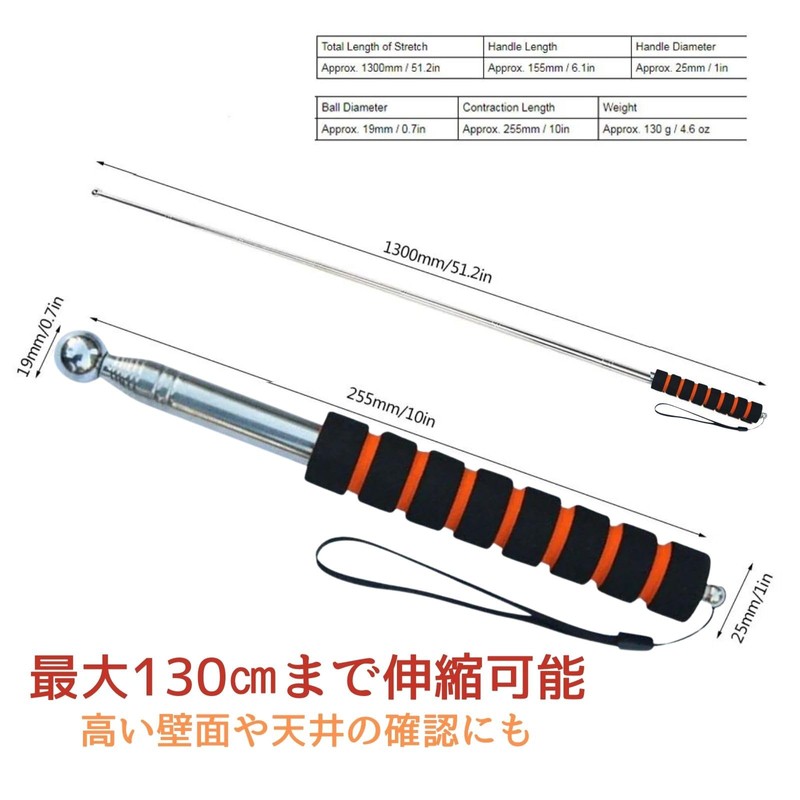 GeneX Examination Stick for External Wall Inspection, Sound Hammer Diagnostic