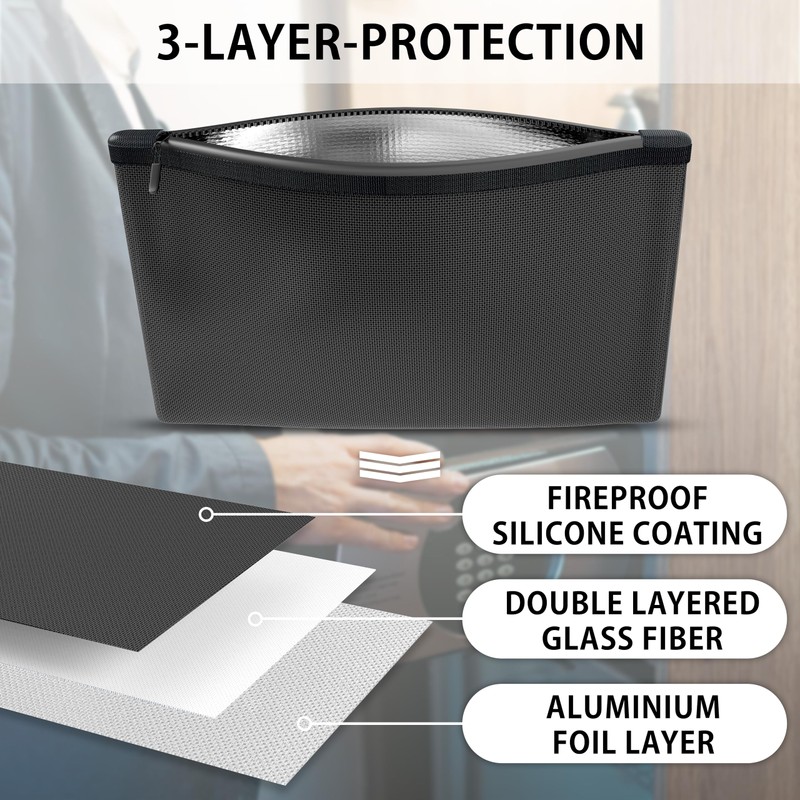 HomeGadget Fireproof Document Bag [17 x 28 cm] with Extra
