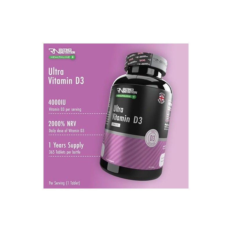 Refined Nutrition Ultra Vitamin D3 4000 IU, 365 Tablets