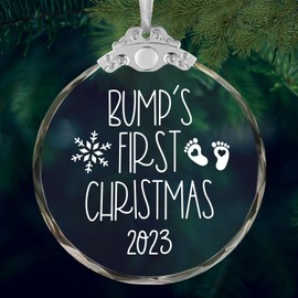 Bump's First Christmas Ornament 2023 - Baby on The Way, Pregnancy Announcement Gifts for Soon to Be Mom, Dad - Parents to Be Ornament, Christmas Pregnant Keepsake Ornament