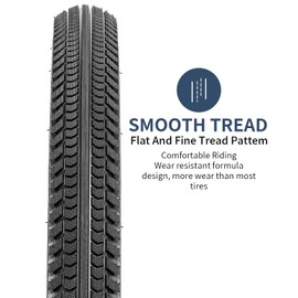 YUNSCM 2-PCS 26" Road Bike Tires 26 x 2.125/57-559 and 26" Heavy Duty Bike Tubes Schrader Valve Compatible with 26x2.0 26x2.10 26x2.125 26x2.15 Bike Bicycle Tires and Tubes (Y-1039)