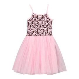 Making Believe Girls Damask Ballerina Tutu Dress (Choose Style) (3/5, Pink/Brown)