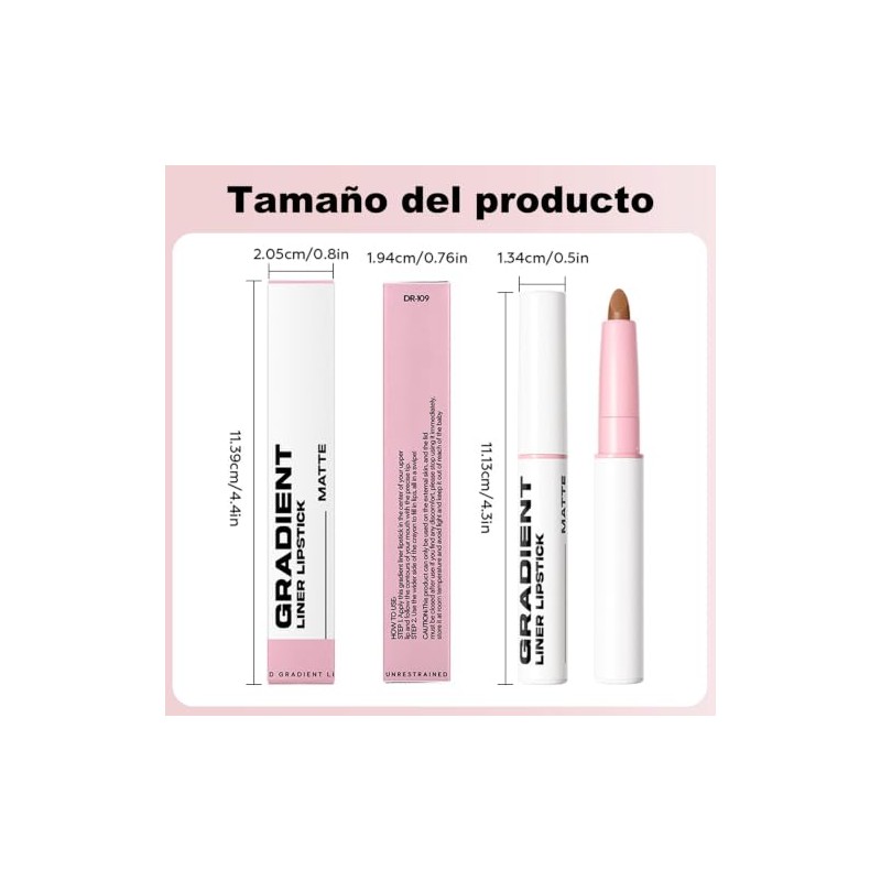 Erinde Lápiz Perfilador de Labios Cremosa Mate, Larga Duración, #01