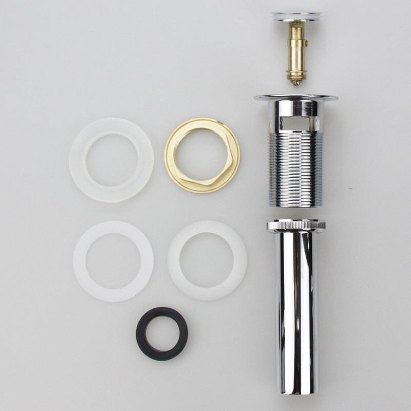 Polished Chrome Pop Up Sink Drain with Overflow, Bathroom Faucet