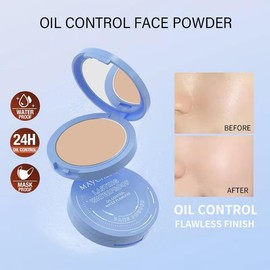 Oil Control Face Pressed Powder, Matte and Smooth Translucent Powder Setting Powder Makeup, Waterproof Long Lasting Finish Face Powder, Cruelty-free, 0.35Oz (01 Lvory White)