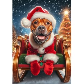 Pit Bull Red - Best of Breed DCR Christmas Garden Flag 12" x 17"