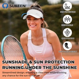 Sukeen 3 Pack Sports Sun Visor Men Women Lightweight Packable Cooling Stretchy Visor Hat for Running, Tennis, Golf