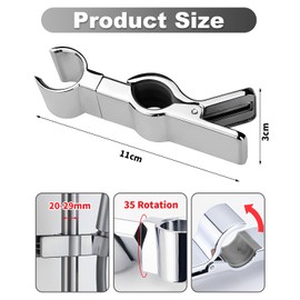 Shower Head Holder Adjustable Shower Head Holder 20-29 mm Shower Holder No Drilling 35° Rotatable Hand Shower Holder Shower Head Holder Adjustable Shower Head Holder for Slide Bar