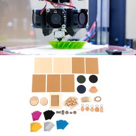 11 Kinds DIY Making CNC Laser Engraving Material Set, Material Stainless Steel Pine Wood Pine Cubic Laser Material Kit for Woodwork