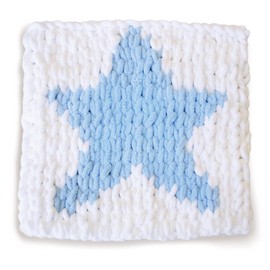 (1 Skein) Lion Brand Yarn Off the Hook Magic No Needle Bulky Yarn, Star