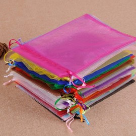 50pc 4x6 inches Gifts Wrap Bags Mixed Color,Organza Sheer Fabric,Drawstring Pouches for Baby Shower Favor,Jewelry,Christmas Ornament,Valentine Day,Bathroom Craft Soaps,Accessories Set,Hotel,Bracelets