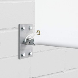 Vispronet Street Banner Wall Mount – 1.5ft Wide, Easily Attaches to Stores and Buildings – Includes (2) Aviation-Grade Fiberglass Poles, and (2) Rust-Resistant Aluminum Mounting Brackets