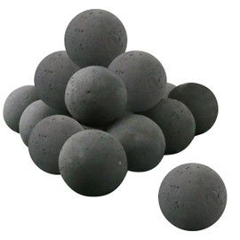 Sunnyglade Ceramic Fire Balls Set of 15, 3 Inch Round Fire Stones Set for Indoor and Outdoor Fireplaces Accessory, Black (15, Black)