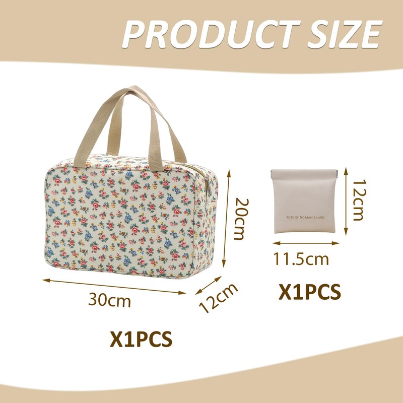 1 Storage Bag with Floral Pattern and 1 Mini Storage