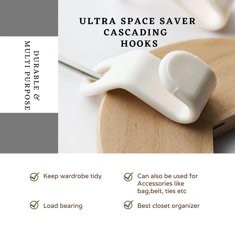 20pcs Clothes Hanger Connector Hooks, Space Saving Wardrobe Clothes Organizer,