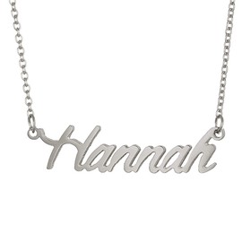 Aoloshow Hannah Name Necklace Dangled Initial Pendant Jewelry Stainless Steel