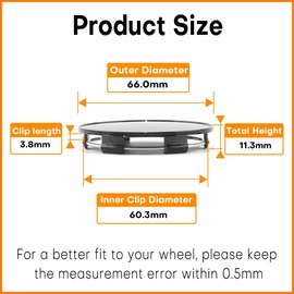 GTownWorks 2.6in Wheel Center Caps 66mm ABS Plastic Wheel Center Hubcaps 4Pcs Universal Center Cover Replacement Color: Glossy Black