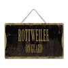 Funny Primitive Decor Wood Signs Dog on Guard Rottweiler Cute