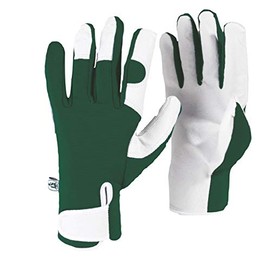 Spear & Jackson GNMGLOVESKEW Kew Gardens Collection Leather Palm Gloves, Green, Medium