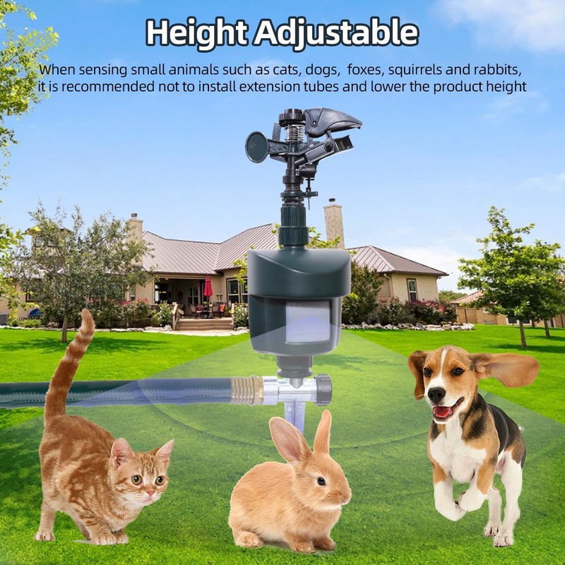 Motion Activated Sprinkler with Day & Night Detection Modes Repellent
