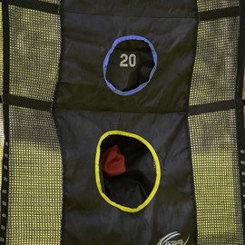 Giddy Up Trampoline 8FT, 10FT, 12FT, 14FT, 2MM Thick with Basketball Hoop, 4 Wind Stakes and Enclosure, Recreational Outdoor Kids Trampolines with Ladder, ASTM Approved (Z - Shoes Compartment, Black)