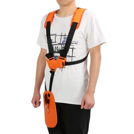 AUNMAS Trimmer Shoulder Strap, Comfortable Weight Distribution Reduces Fatigue, Adjustable for All Body Sizes, Robust Nylon Material, Universal Use, Orange Colour