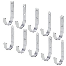 VORMANN Wall Hooks, Coat Hooks, Tool Hooks, Garage Hooks, Weather-Resistant, U-Shape, 10-Piece Set, Size: 120 x 63 x 47 x 17 mm, Made in Germany