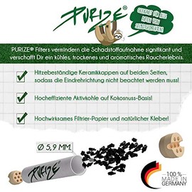 PURIZE¬Æ Beutel | 250 XTRA Slim Size Aktivkohlefilter (Spezial Set) Gr√ºn
