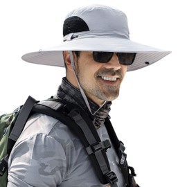 Sun Hat for Men Women Wide Brim Bucket Hat UV Protection Water Repellent Ventilated Hat for Fishing Hiking Garden Beach