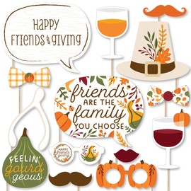 Big Dot of Happiness Fall Friends Thanksgiving - Friendsgiving Party Photo Booth Props Kit - 20 Count