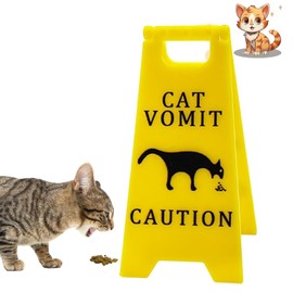 Cat Vomit Sign,Caution Cat Vomit,Cat Dog Vomit Warning Sign, Cat Vomit Caution Sign, Cat Sign, Funny Cat Gifts for Cat Dog Lovers (Cat)