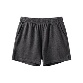 Amy Coulee Mens Sleep Shorts 4 inch Cotton Lounge Shorts Split Side Lightweight Pajamas Bottoms with Pockets (Charcoal Heather, M)