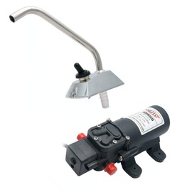 SAILINGFLO 12V Pressure Diaphragm Pump with 360° Spin Faucet/Tap and Pressure Switch for Boat/Caravan Motorhome,1.1GPM 35 PSI On Demand Water Pump