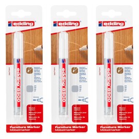 EDDING Pack of 3 Grey Round Furniture Markers 1.5-2mm 8900