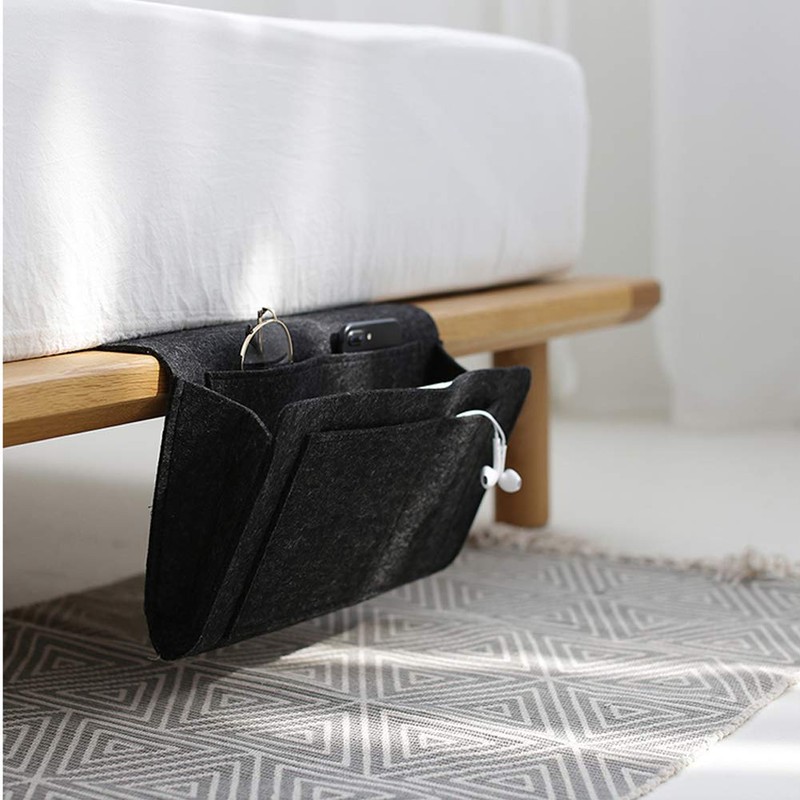 Bedside Felt Storage Bag, RIJAO Bedside Storage Pocket with Pockets