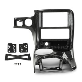G-PLUS Double Din Radio Center Dash Bezel Kit, Compatible with Chevy Corvette C5 1997 1998 1999 2000 2001 2002 2003 2004 Carbon Fiber Black 10407815