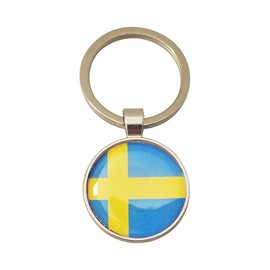 FRACTAL CREATION France Italy Sweden Germany America Japan British Flag Keychain Key Ring Key Tag Accessories, Sweden