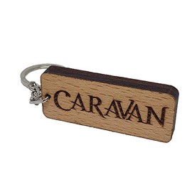 Caravan Engraved Wooden Keyring Keychain Key Ring Tag