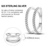 NARMO Rings for Women 925 Sterling Silver Ring Parallel Lines
