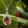 Cardinal Necklace for Women 925 Sterling Silver Red Cardinal Pendant