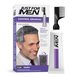 Just For Men Tinte Control Gradual, Gel para Hombre, Negro T55, Cobertura Natural, 40g