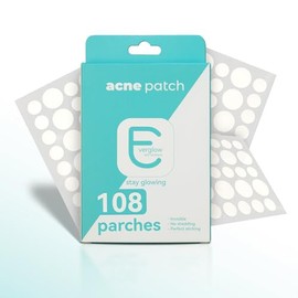 108 Parches para Acné con Hidrocoloide, Parches para Espinillas y Granitos, Invisibles y Ultra Delgados, Protección Día y Noche, 8mm y 10mm – Everglow
