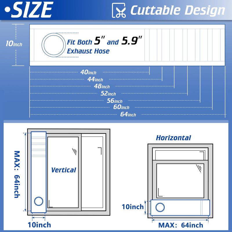 Wintcomfort Portable AC Window Seal Kit with Leaf Screen, Drawstring